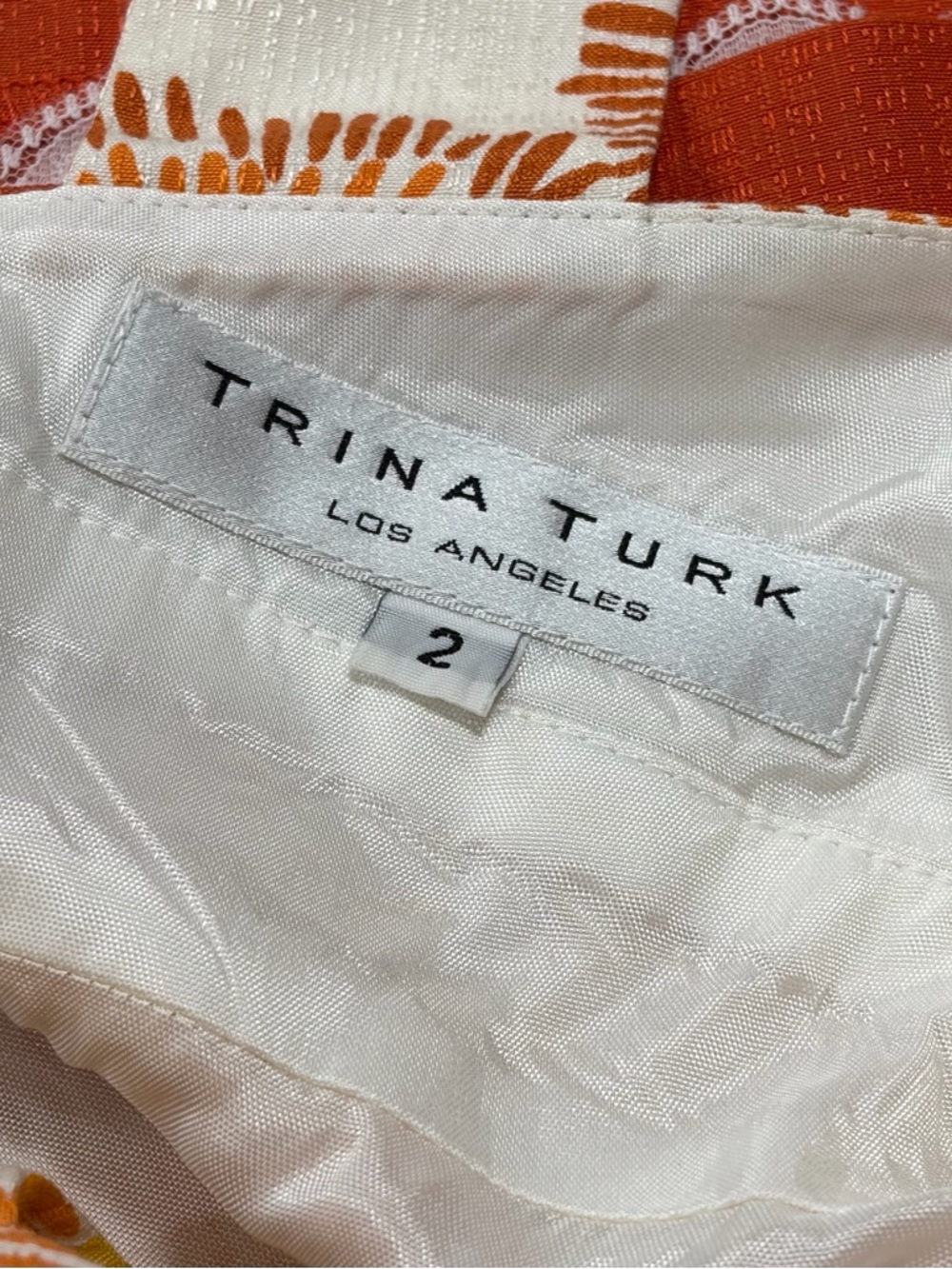 Trina Turk Mini Dress Orange Yellow Sunburst Womens Size 2 Halter Boho Beach - Picture 10 of 13